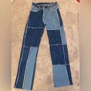 Patch work denim jeans